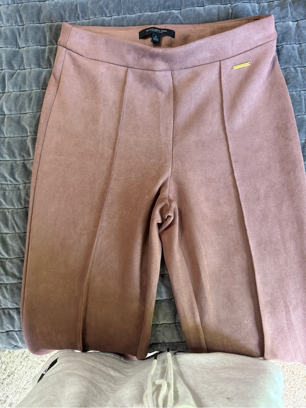 MICHAEL Michael Kors Dusty Rose Ponte Pants with Gold Plaque